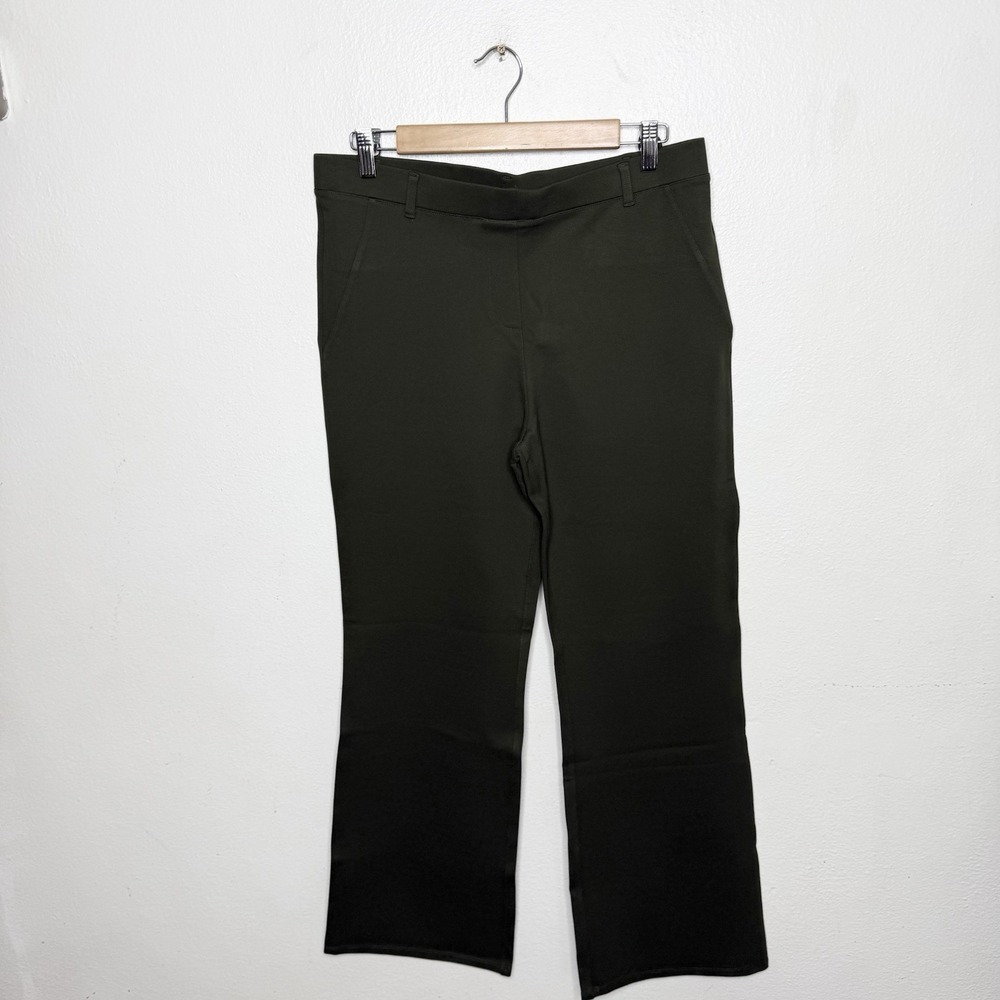 New Quince Ultra-Stretch Ponte Bootcut Pants Olive Green Business Women's Large
